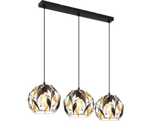 Závěsné svítidlo se třemi světly s květinovým designem