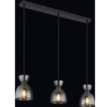 Závěsná lampa se třemi svítidly a skleněnými stínidly