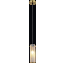 Závěsná lampa s válcovitým stínidlem a texturovanými krystaly