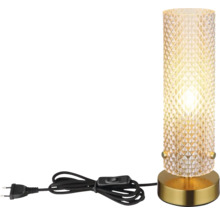 Dekorativní stolní lampa se strukturovaným stínidlem a spínačem na kabelu