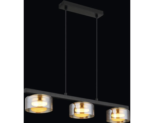Závěsné svítidlo se třemi světly a skleněnými stínidly