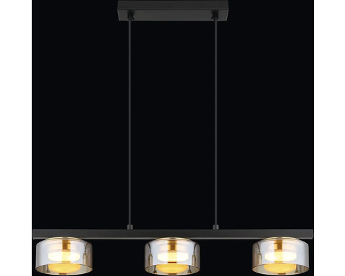 Závěsné svítidlo se třemi skleněnými stínidly pro interiér