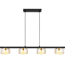 Závěsná lampa se čtyřmi světly a průhlednými stínidly
