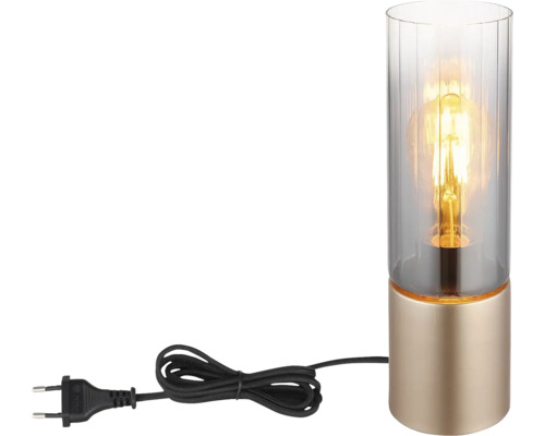Dekorativní stolní lampa se skleněným tělem a světelným zdrojem