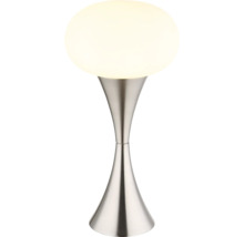 Stolní lampa s kulovitým stínidlem a stříbrným podstavcem