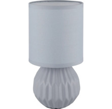 Stolní lampa s látkovým stínidlem a vzorovanou základnou