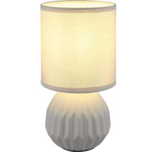 Stolní lampa s látkovým stínidlem a keramickou základnou