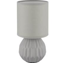 Stolní lampa s textilním stínidlem a keramickou základnou