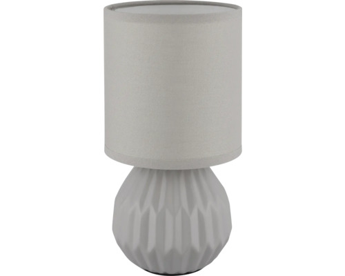 Stolní lampa s textilním stínidlem a keramickou základnou