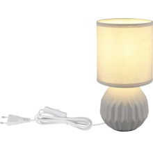 Stolní lampa s textilním stínidlem a kabelem