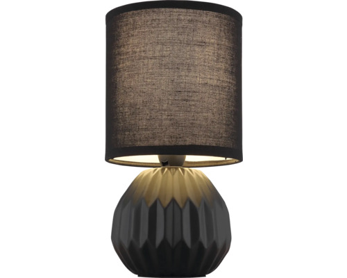 Stolní lampa s látkovým stínidlem a keramickou základnou