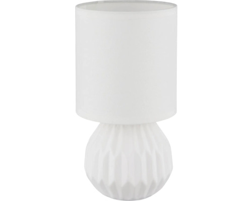 Stolní lampa se stínidlem a geometrickou základnou