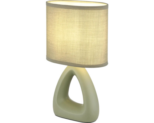 Stolní lampa s látkovým stínidlem a keramickou základnou