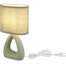 Stolní lampa s textilním stínidlem a keramickou základnou