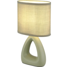 Stolní lampa s textilním stínidlem a keramickou základnou