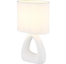 Stolní lampa se stínidlem a trojúhelníkovou základnou