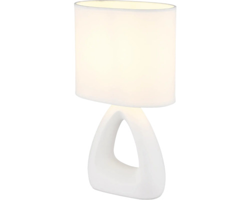 Stolní lampa se stínidlem a trojúhelníkovou základnou