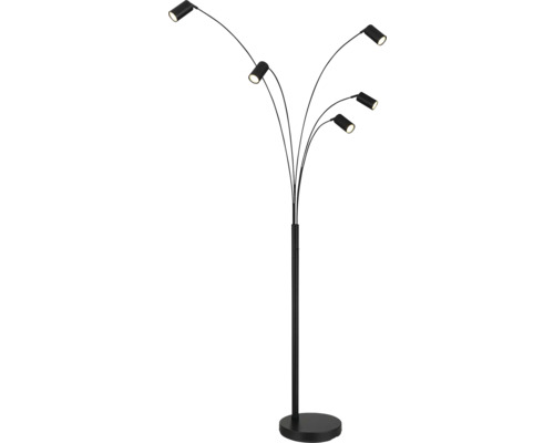 Černá stojací lampa s pěti světly