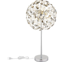 Dekorativní stolní lampa s křišťálovými prvky na kovovém rámu