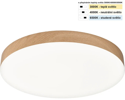 Kulaté stropní svítidlo s dřevěným vzhledem