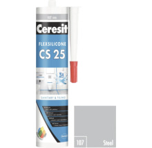 Ceresit Flexsilicone CS 25 sanitární a těsnicí silikon, odstín ocel 107