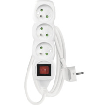 Prodlužovací kabel se třemi zásuvkami a vypínačem