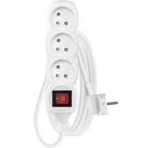 Prodlužovací kabel se třemi zásuvkami a vypínačem