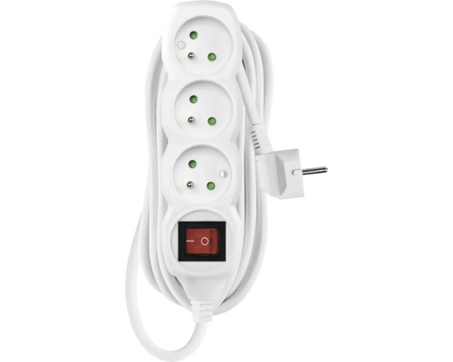 Prodlužovací kabel se třemi zásuvkami a vypínačem