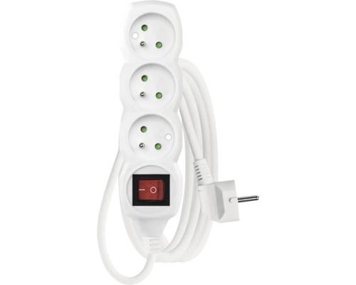 Prodlužovací kabel se třemi zásuvkami a vypínačem