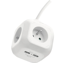 Krychlová zásuvka s USB porty