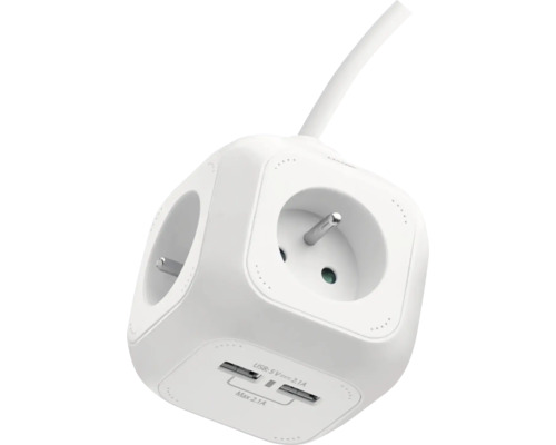 Krychlová zásuvka s USB porty