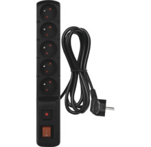 Prodlužovací kabel s pěti zásuvkami a spínačem