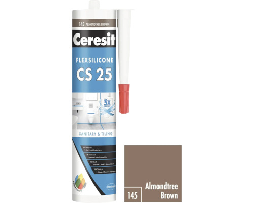 Ceresit Flexsilicone CS 25 sanitární a obkladový silikon, barva mandlově hnědá