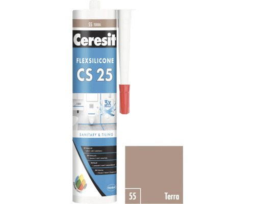 Ceresit Flexsilicone CS 25 sanitární a obkladový silikon, barva Terra