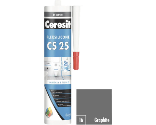 Ceresit Flexsilicone CS 25 sanitární a spárovací silikon, barva grafit