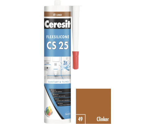Ceresit Flexsilicone CS 25 sanitární a obkladový tmel, barva clinker