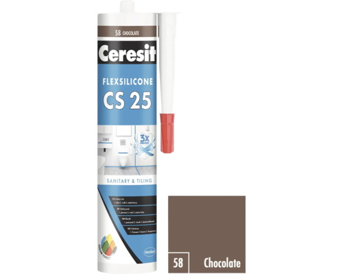 Ceresit Flexsilicone CS 25 sanitární a spárovací silikon, odstín čokoláda