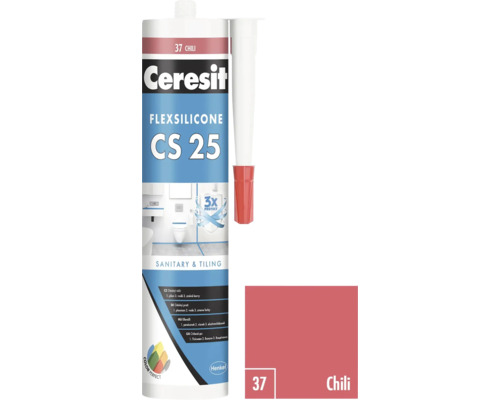 Ceresit Flexsilicone CS 25 sanitární a obkladový silikon, chilli