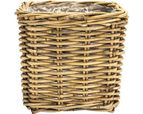 Květinový koš z ratanu s plastovou vložkou