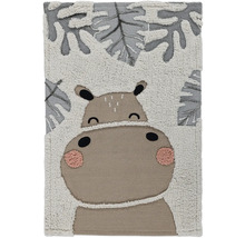 Koberec s motivem hrocha a rostlinným vzorem