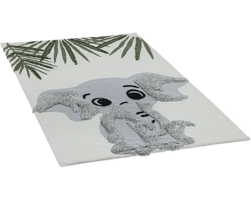 Koberec s motivem slona a rostlinnými motivy