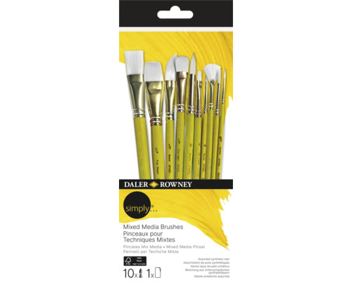 Sada štětců na smíšená média Daler Rowney Simply, 10 kusů