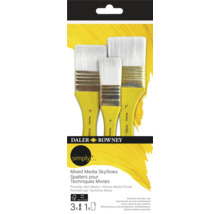 Sada štětců Daler Rowney Simply Skyflows pro smíšená média, tři kusy