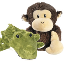 Plyšová opice a plyšový krokodýl