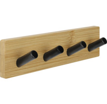 Bambusová věšáková lišta se čtyřmi háčky