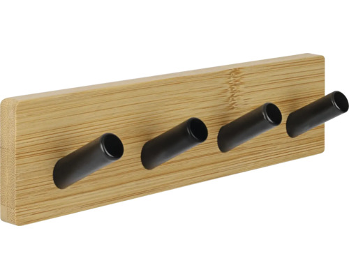 Bambusová věšáková lišta se čtyřmi háčky