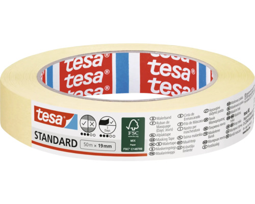 Tesa Standard malířská krepová lepicí páska, 50 m x 19 mm