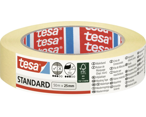 Tesa maskovací páska Standard, 50 metrů x 25 milimetrů