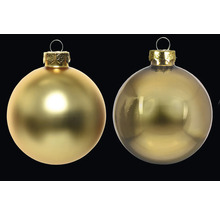 Dvě zlaté vánoční koule na ozdobení vánočního stromku