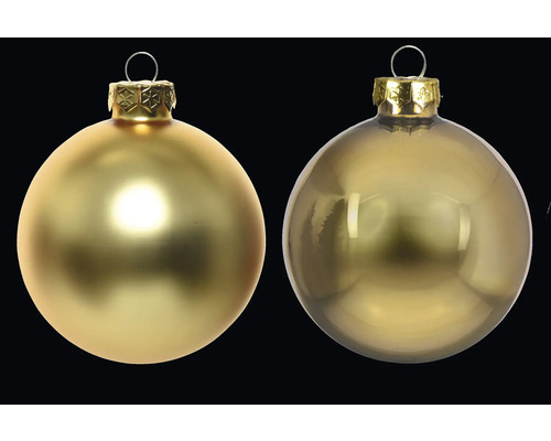 Dvě zlaté vánoční koule na ozdobení vánočního stromku
